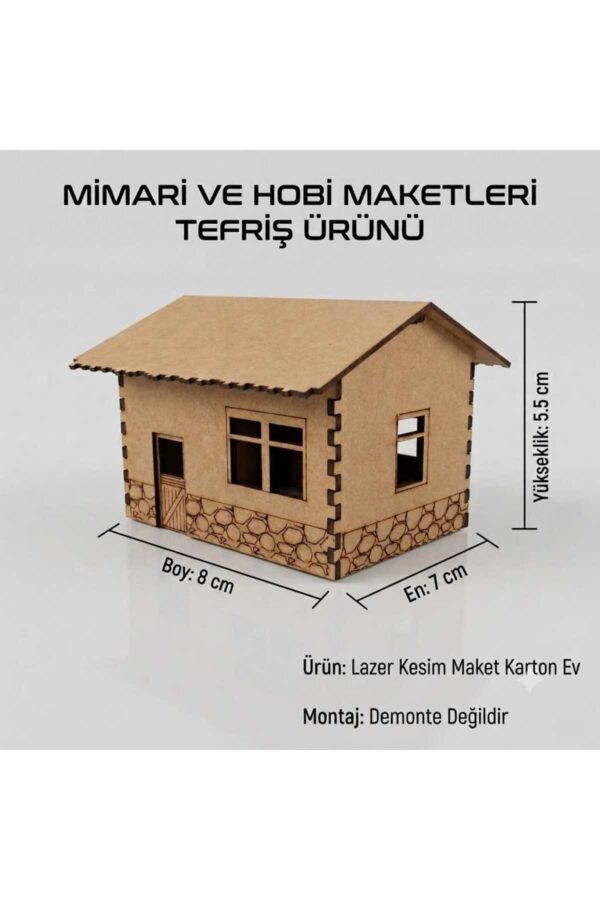 Lazer Kesim Mimari Maket Ev - Hobi Ve Mimari Model Tefriş Ürünü (Montajlı, 8x7x5.5 cm) Lazer Kesim Mimari Maket Ev - Hobi Ve Mimari Model Tefriş Ürünü (Montajlı, 8x7x5.5 cm)