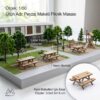 2 adet Minyatür Piknik Masası 1/50 Ölçek Maket Malzemesi Lazer Kesim Hazır Montajlı