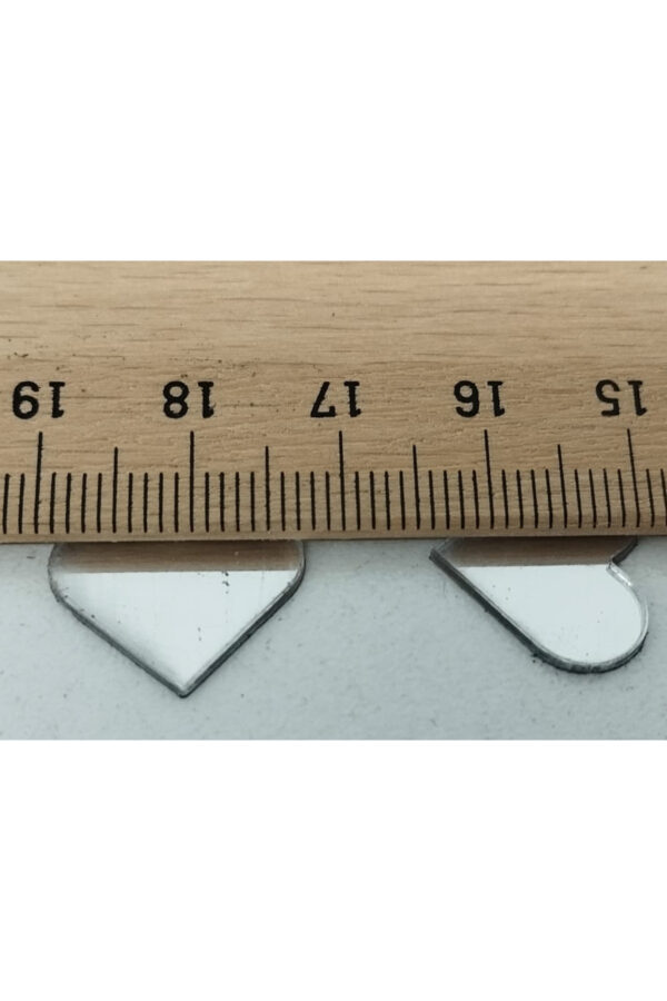 1,5cm kalp gümüs Renk pleksi yapışkanlı Mozaik Ayna 50 Adet