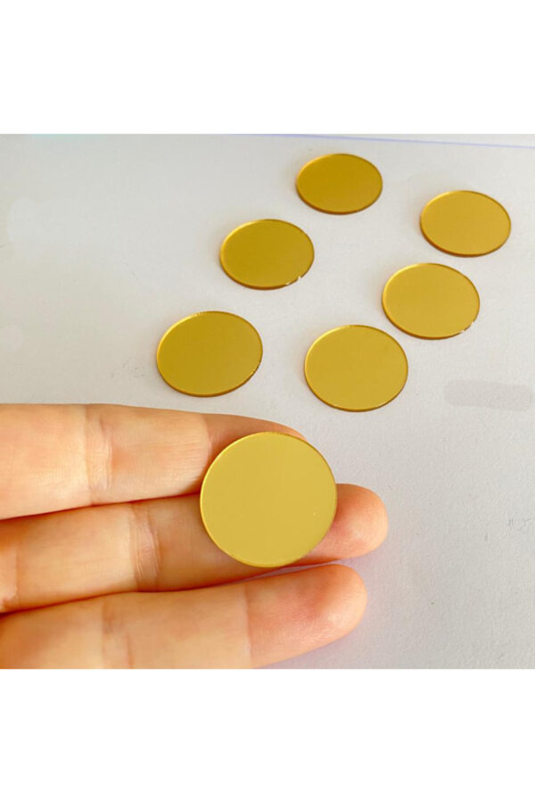 Çap 2.5 Cm Yuvarlak altın Renk Pleksi Yapışkanlı Mozaik Ayna 50Adet Çap 2.5 Cm Yuvarlak altın Renk Pleksi Yapışkanlı Mozaik Ayna 50Adet