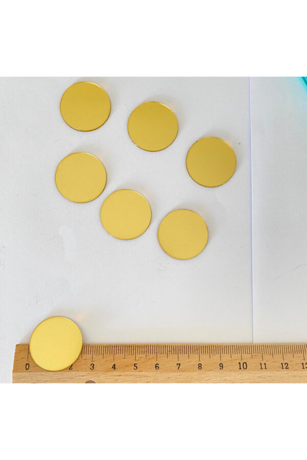 Çap 2.5 Cm Yuvarlak altın Renk Pleksi Yapışkanlı Mozaik Ayna 50Adet Çap 2.5 Cm Yuvarlak altın Renk Pleksi Yapışkanlı Mozaik Ayna 50Adet