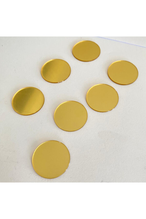 Çap 2.5 Cm Yuvarlak altın Renk Pleksi Yapışkanlı Mozaik Ayna 50Adet Çap 2.5 Cm Yuvarlak altın Renk Pleksi Yapışkanlı Mozaik Ayna 50Adet
