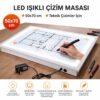 LED Işıklı Teknik Proje Çizim Masası 50x70 cm - Profesyonel Masaüstü Işıklı Mimari ve Teknik Resim Masası LED Işıklı Teknik Proje Çizim Masası 50x70 cm - Profesyonel Masaüstü Işıklı Mimari ve Teknik Resim Masası