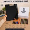 A4 Pleksi Sekreterlik Seti 2.8 mm Pleksi | 50 Adet A4 Fotokopi Kağıdı + 6 Tükenmez Kalem + 6 Artpen Keçeli Kalem A4 Pleksi Sekreterlik Seti 2.8 mm Pleksi | 50 Adet A4 Fotokopi Kağıdı + 6 Tükenmez Kalem + 6 Artpen Keçeli Kalem