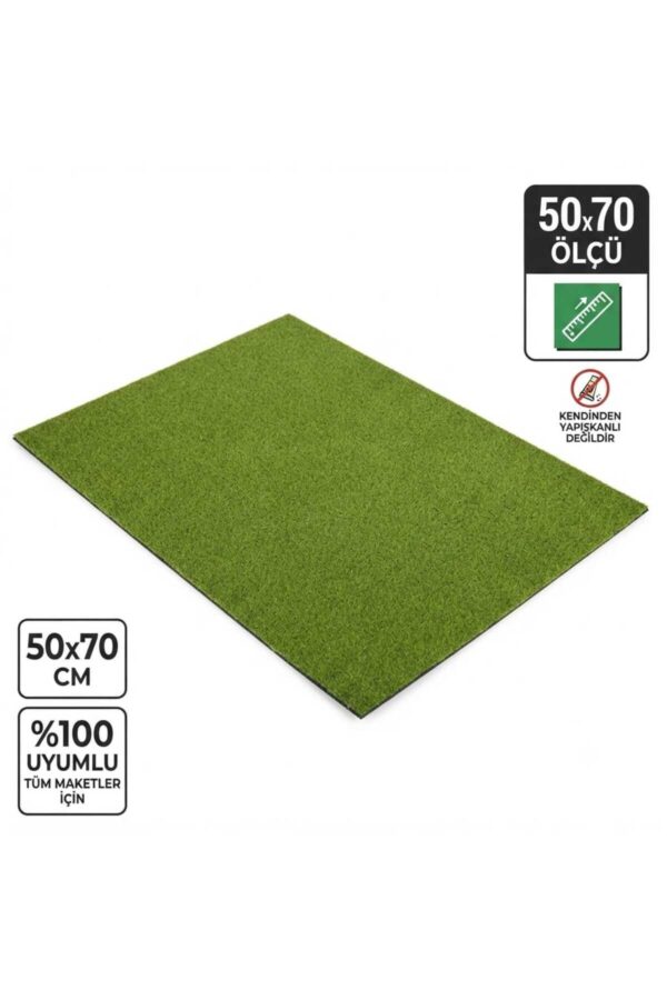 50x70 cm Maket Suni Çim Tabakası Yapay Çim Levha Mimari Maket Diorama Peyzaj Hobi Proje Zemini