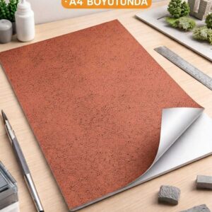 kremit renk beton sıva görünümlü kendinden yapışkanlı dokulu sticker mimari maket ve hobi çalışmaları için 21x30