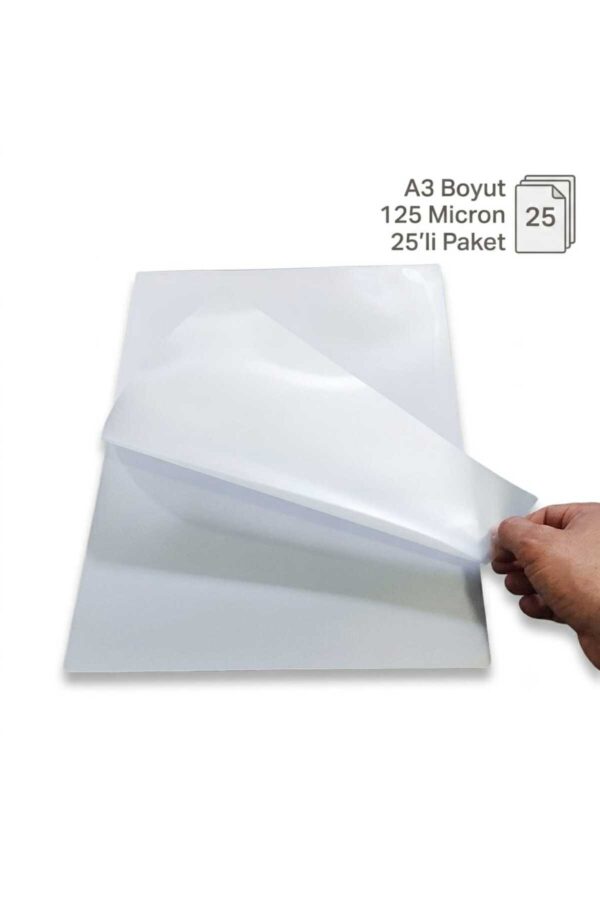 A3 PVC Laminasyon Filmi 125 Mikron Parlak Isısal Kaplama Filmi 25 Adet A3 PVC Laminasyon Filmi 125 Mikron Parlak Isısal Kaplama Filmi 25 Adet