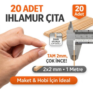 20 Adet 2x2 mm Ihlamur Çıta 1 Metre | Maket, Hobi, El İşi Ahşap Çubuk – Pürüzsüz Kesim 20 Adet 2x2 mm Ihlamur Çıta 1 Metre | Maket, Hobi, El İşi Ahşap Çubuk – Pürüzsüz Kesim