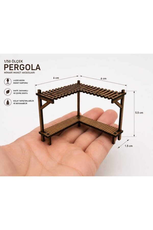 1/50 Ölçek Mimari Maket Pergola çardak Lazer Kesim Hobi Diaroma Aksesuarı Tefriş Elemanı