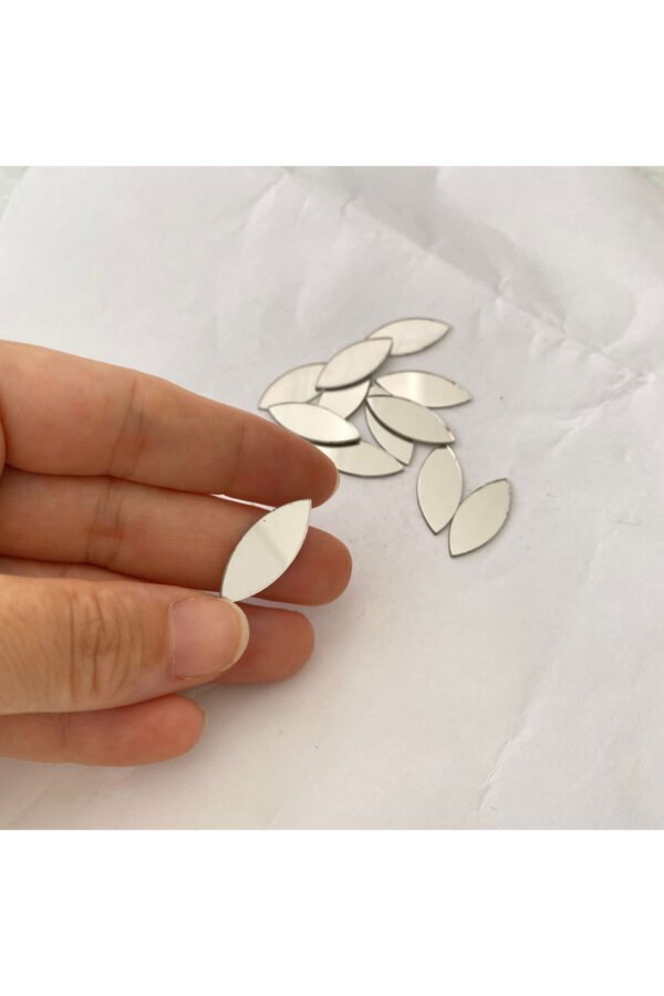 10x24 Mm Oval Gümüş Renk Mozaik Ayna 100 Adet