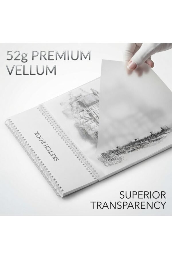 Aydınger Eskiz Defteri 3 Adet A4 30 Yaprak 52 Gr Transparan Şeffaf Çizim Kağıdı Spiral Sketchbook