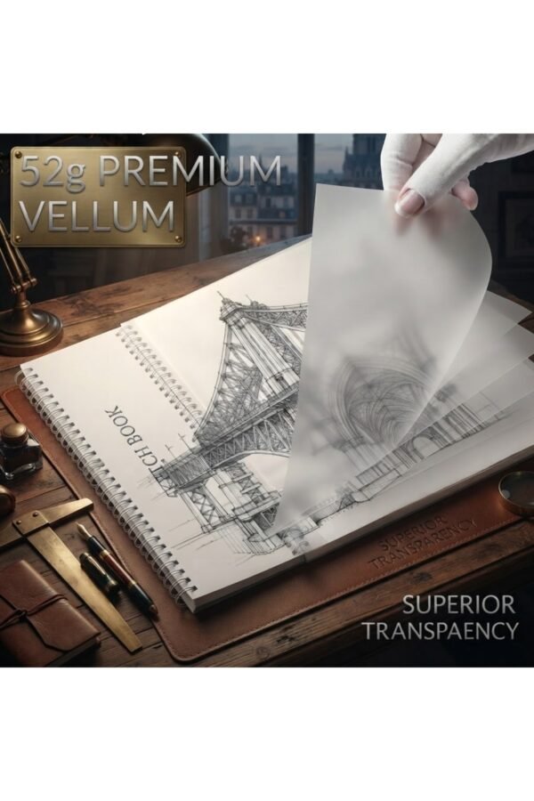 Aydınger Eskiz Defteri A3 30 Yaprak 52 Gr Transparan Şeffaf Çizim Kağıdı Spiral Sketchbook