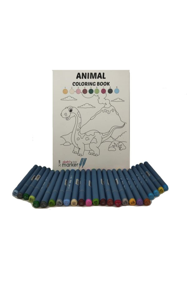 Çocuklar için sayılarla boyama kitabı ve 24 lü marker set