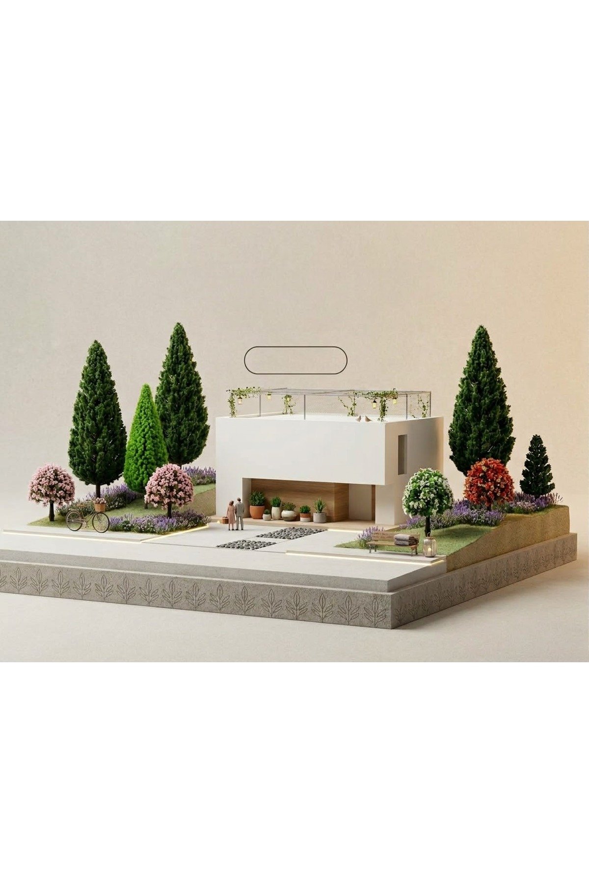 Mimari ve Hobi Proje Maket Ağacı Seti - 9 Parça Karışık Boy Çam ve Renkli Ağaç Seti (Diorama ve Model Malzemeleri) teraryum -